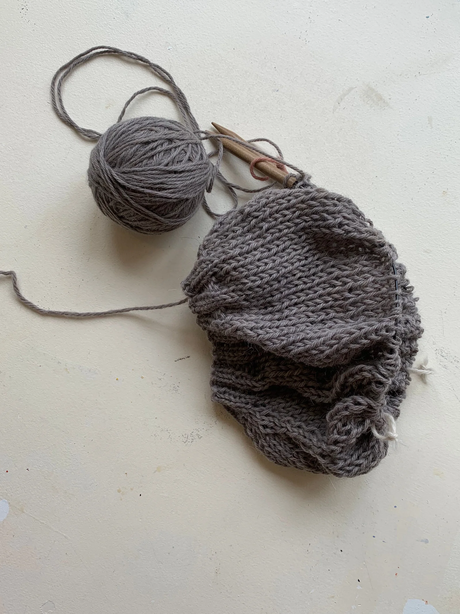 Knitting in progress